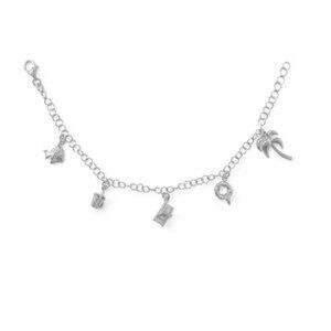 Sterling Silver Charm Bracelet, Made in ITALY